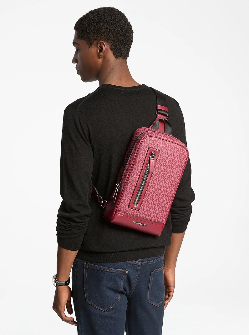 Cooper Signature Logo Sling Pack in CHERRY | Michael Kors