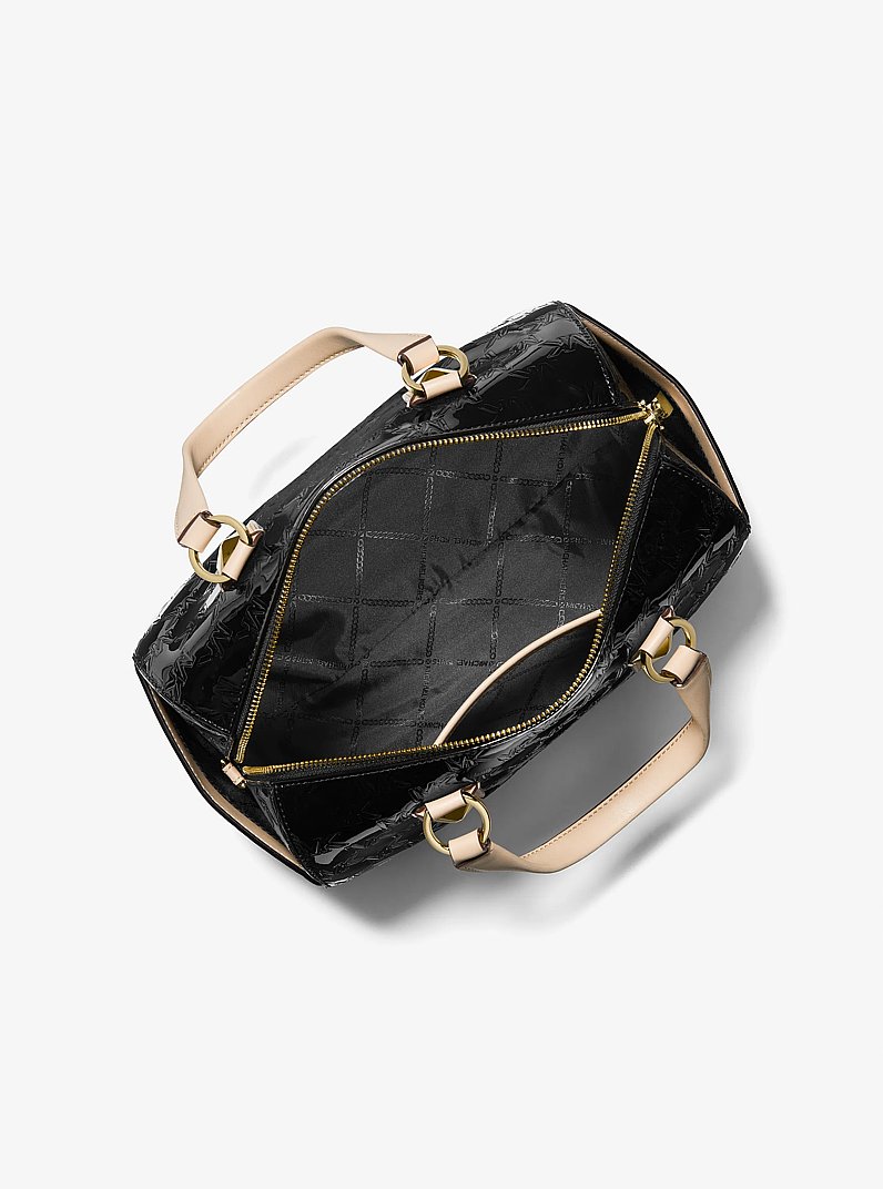 Sac Grayson de taille moyenne verni &agrave; logo en relief