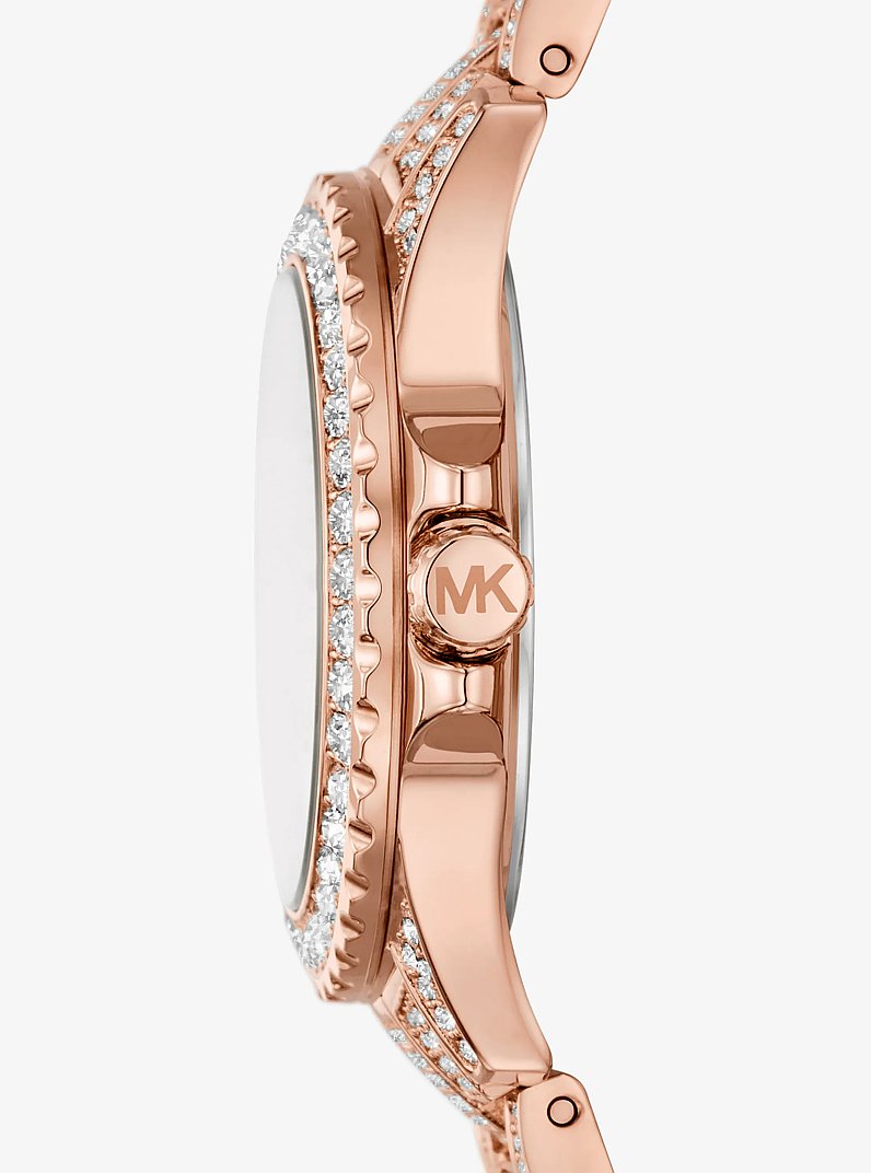 Mini Everest Pav&eacute; Rose Gold-Tone Watch in ROSE GOLD | Michael Kors