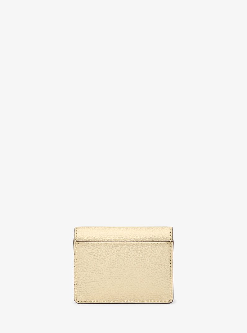 Carson Small Metallic Pebbled Leather Wallet in PALE GOLD | Michael Kors