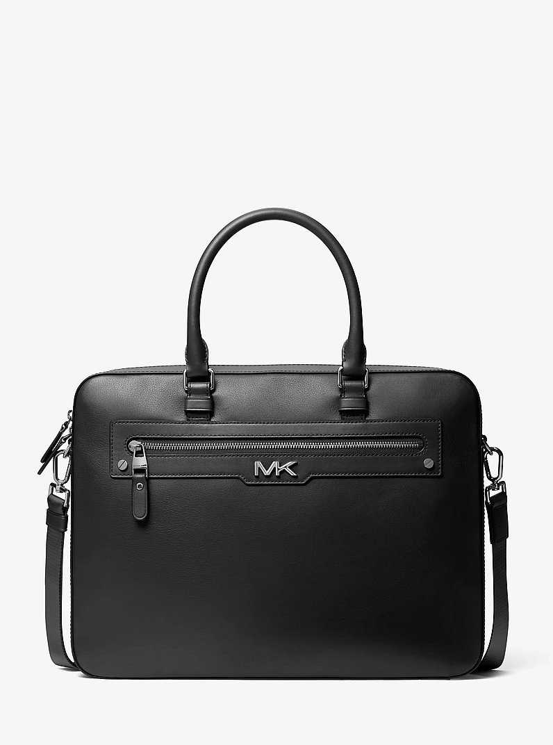 Michael Kors ビジネスバッグ ブラック Varick Large Leather Briefcase in BLACK - Sale | Michael Kors [US]