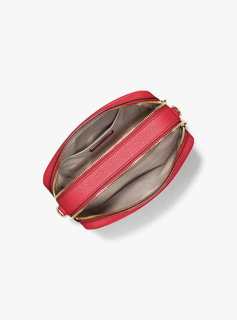 Bryant Medium Pebbled Leather Camera Crossbody Bag in CRIMSON | Michael Kors