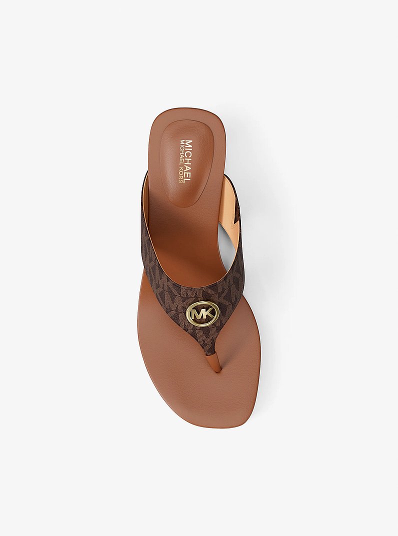 Anneka Signature Logo Thong Sandal in BROWN MULTI | Michael Kors