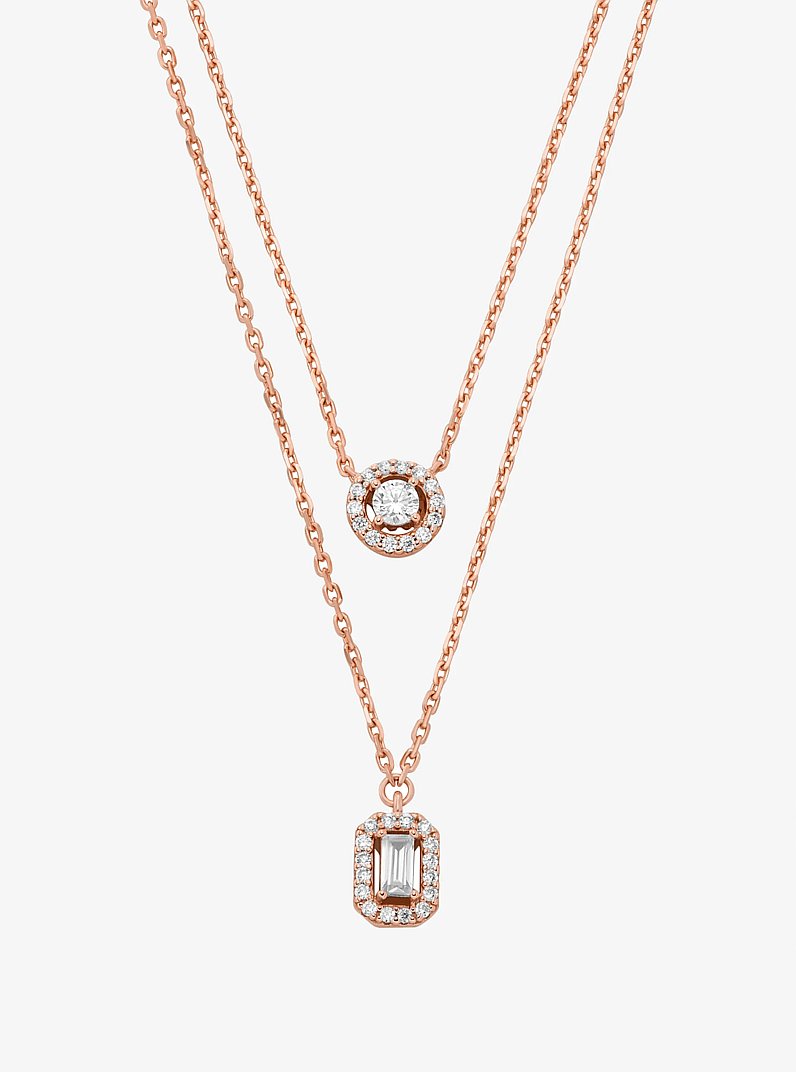 Collier superpos&eacute; double tour &agrave; placage en m&eacute;tal pr&eacute;cieux in OR ROSE | Michael Kors