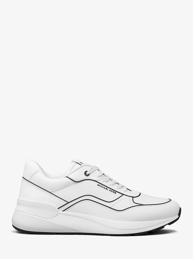 Trevor Leather and Mesh Trainer in NAVY/WHITE | Michael Kors