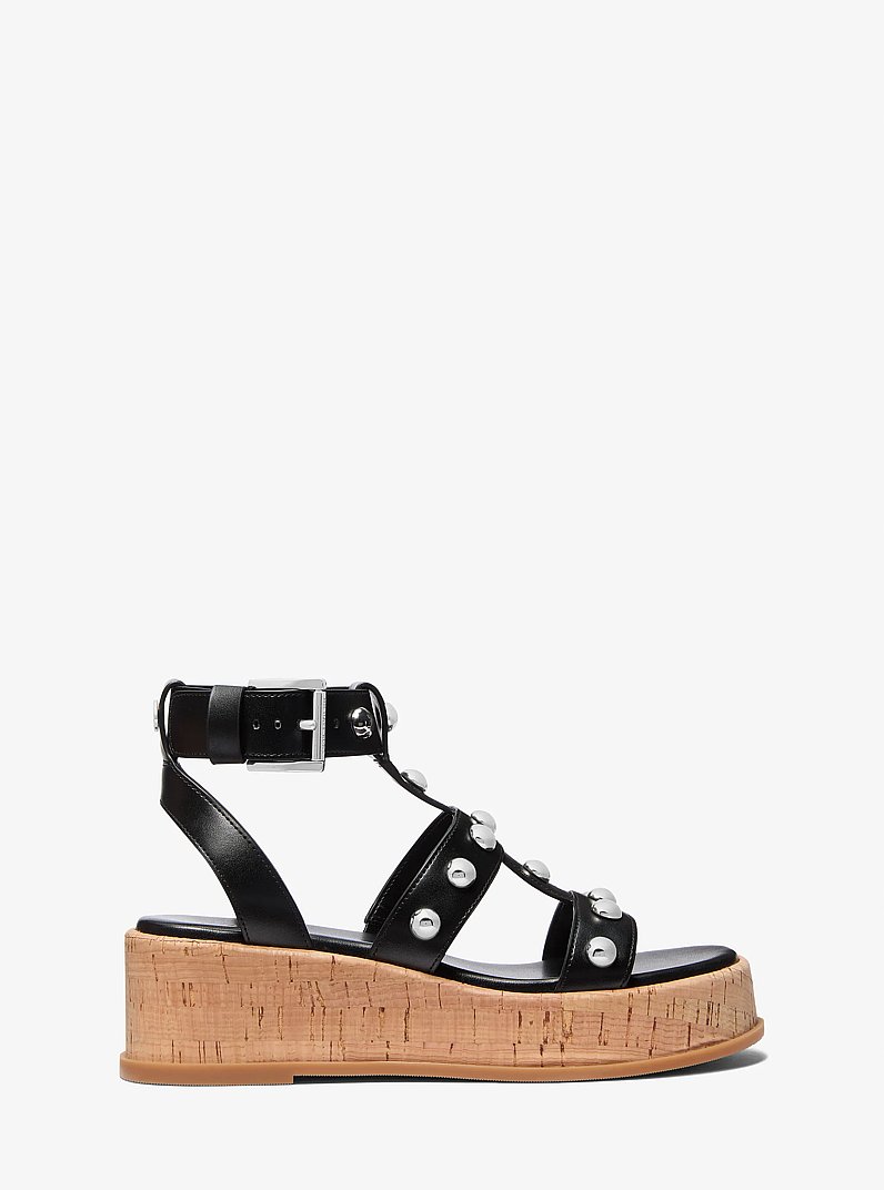 Selah Studded Platform Gladiator Sandal in BLACK | Michael Kors