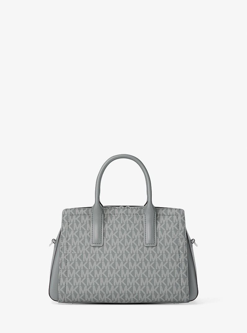 Laila Small Signature Logo Satchel in STORM | Michael Kors