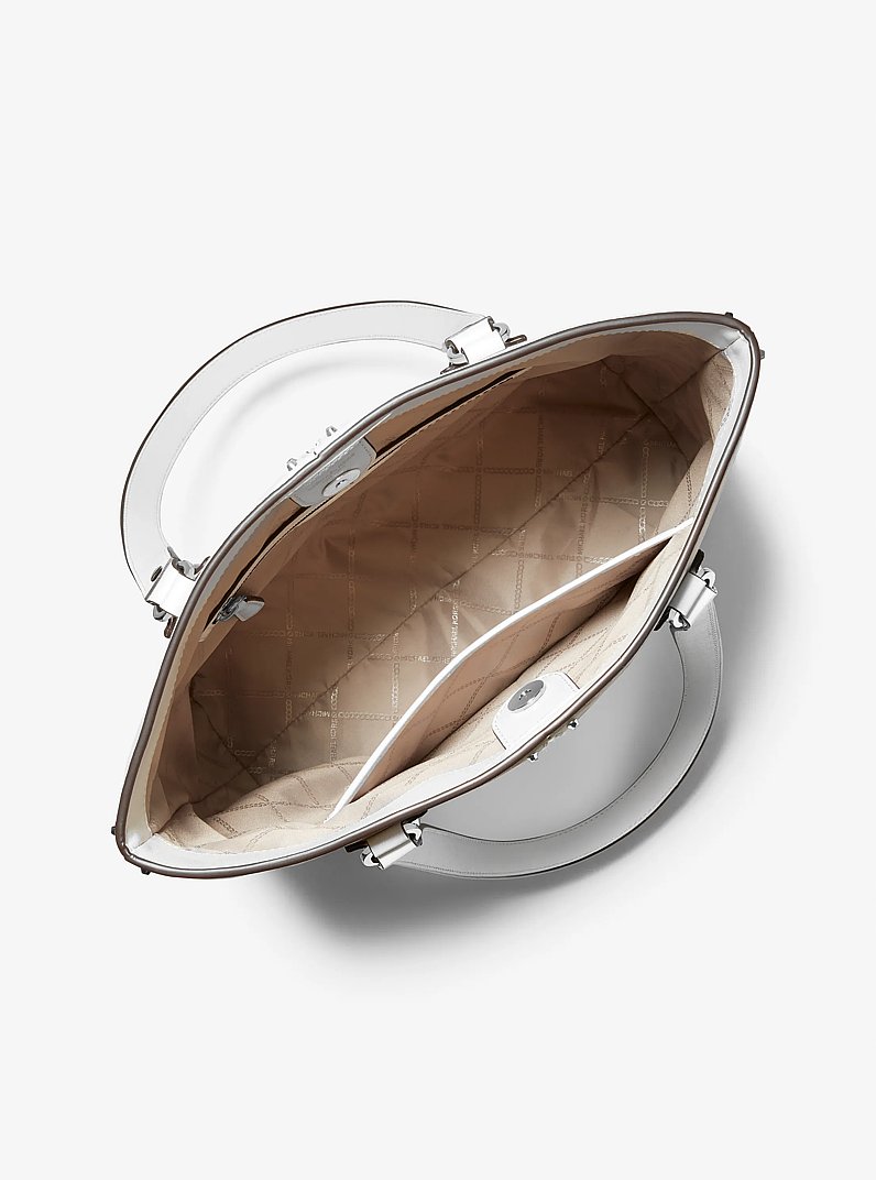 Bolso de mano Astor grande de cuero con tachuelas in BLANCO INTENSO | Michael Kors