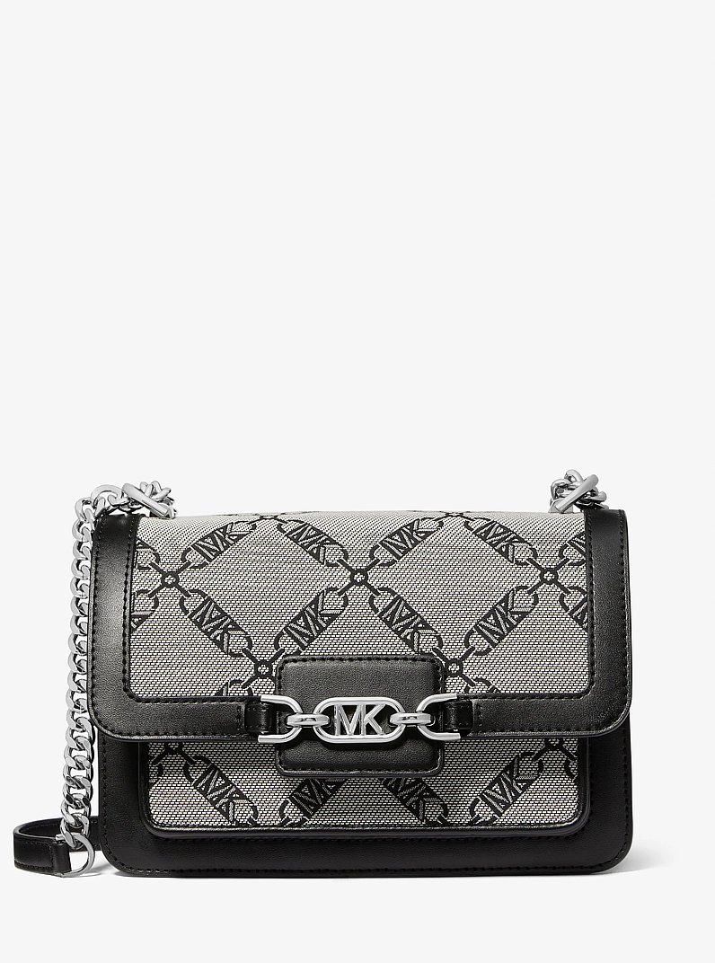 Heather Large Empire Logo Jacquard Shoulder Bag
