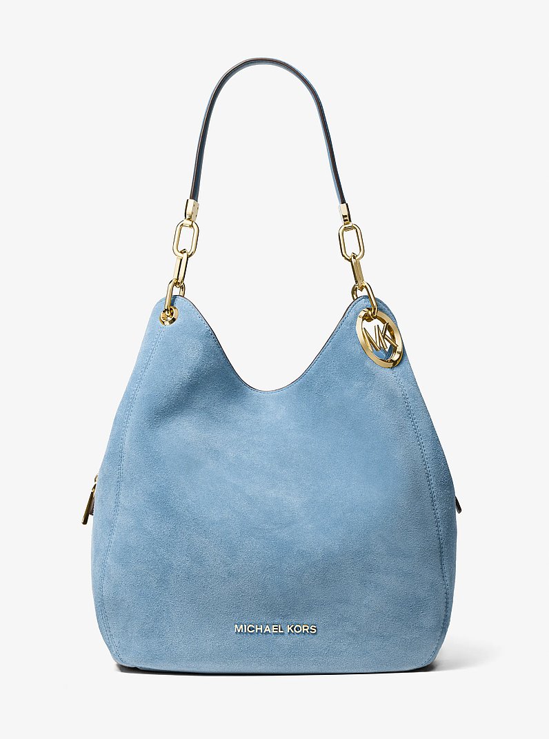 Borsa a spalla Lillie grande in pelle scamosciata in CHAMBRAY | Michael Kors