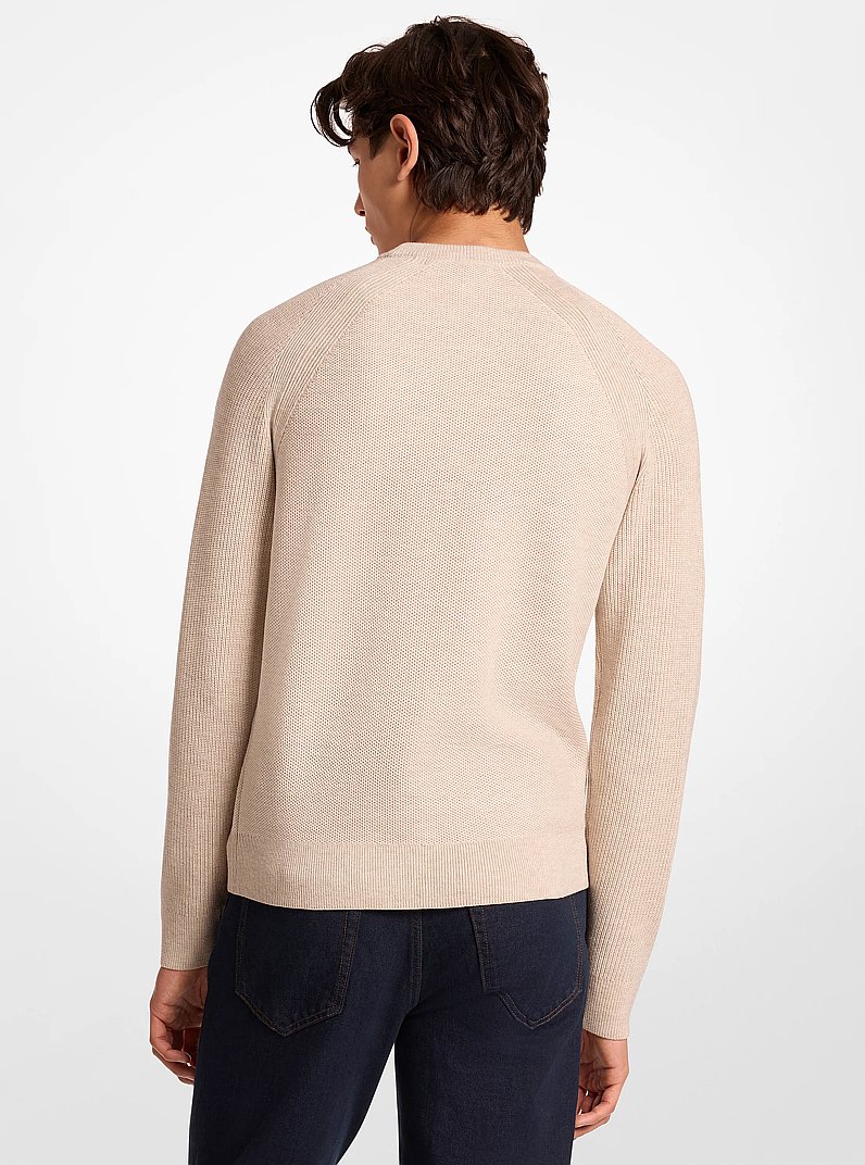 Chandail &agrave; encolure ras-de-cou en m&eacute;lange de laine in CR&Egrave;ME CLAIR M&Eacute;LANG&Eacute; | Michael Kors