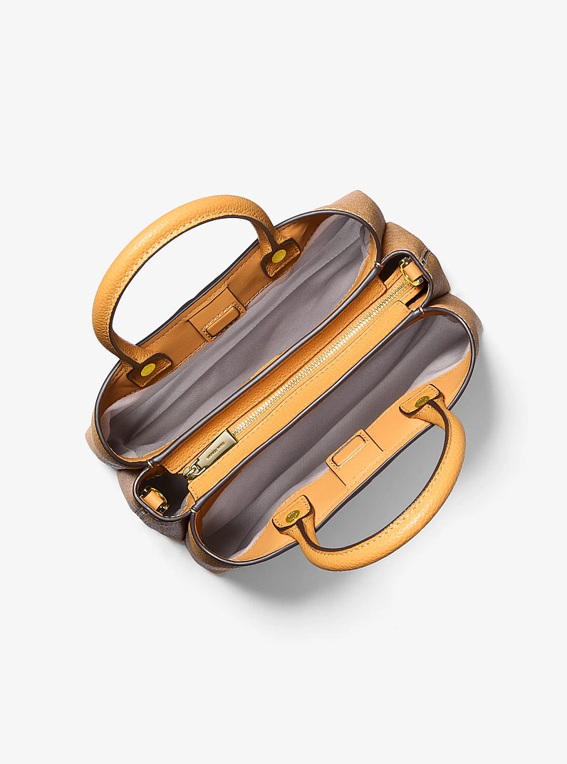 Bolso satchel Flora mediano de piel con logotipo exclusivo in [3469] | Michael Kors