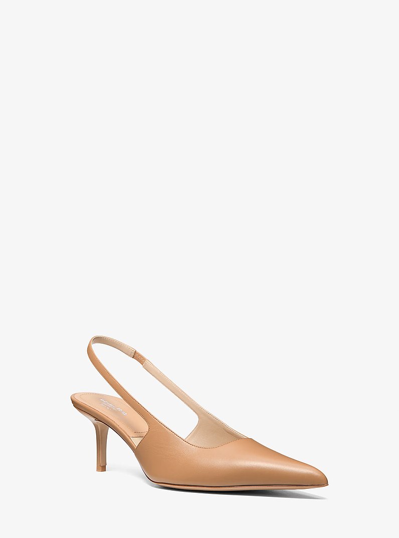 Emma Leather Slingback Pump in SUNTAN | Michael Kors