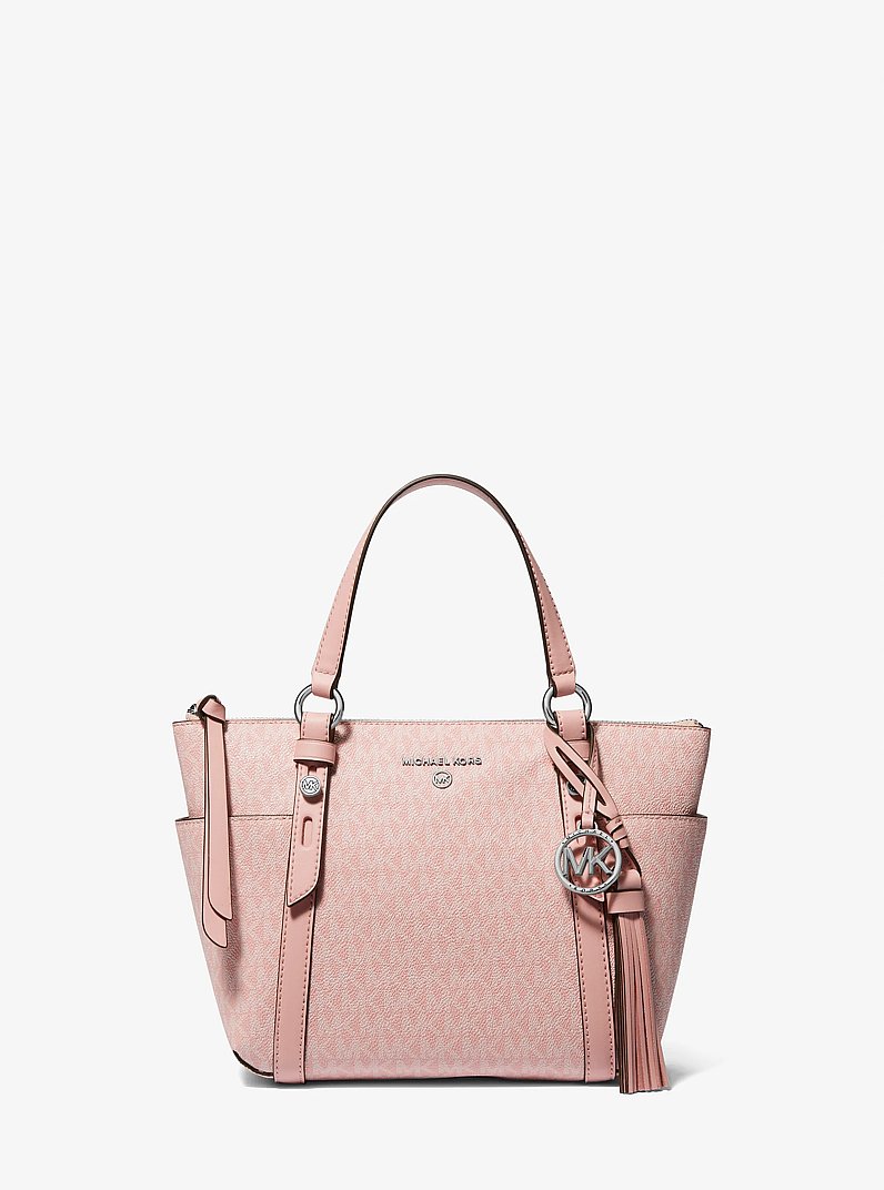 Sullivan Small Logo Top-Zip Tote Bag in PINK | Michael Kors