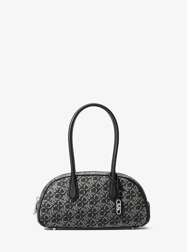 Bolso satchel Lulu peque&ntilde;o metalizado con logotipo imperio