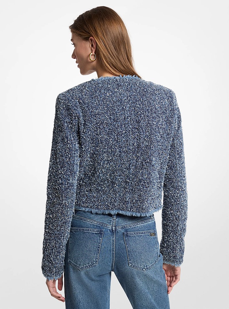 Giacca in denim agugliato in DUSK BLUE WASH | Michael Kors