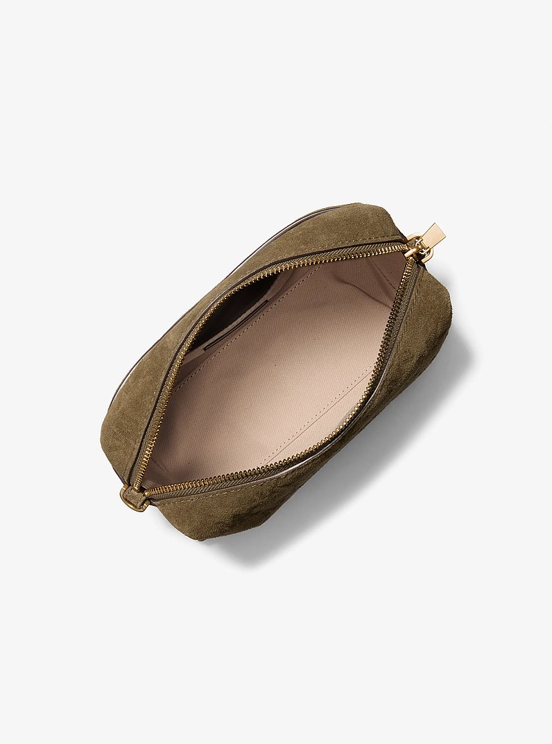 Bryant Small Logo Embossed Suede Convertible Crossbody Bag in LODEN | Michael Kors