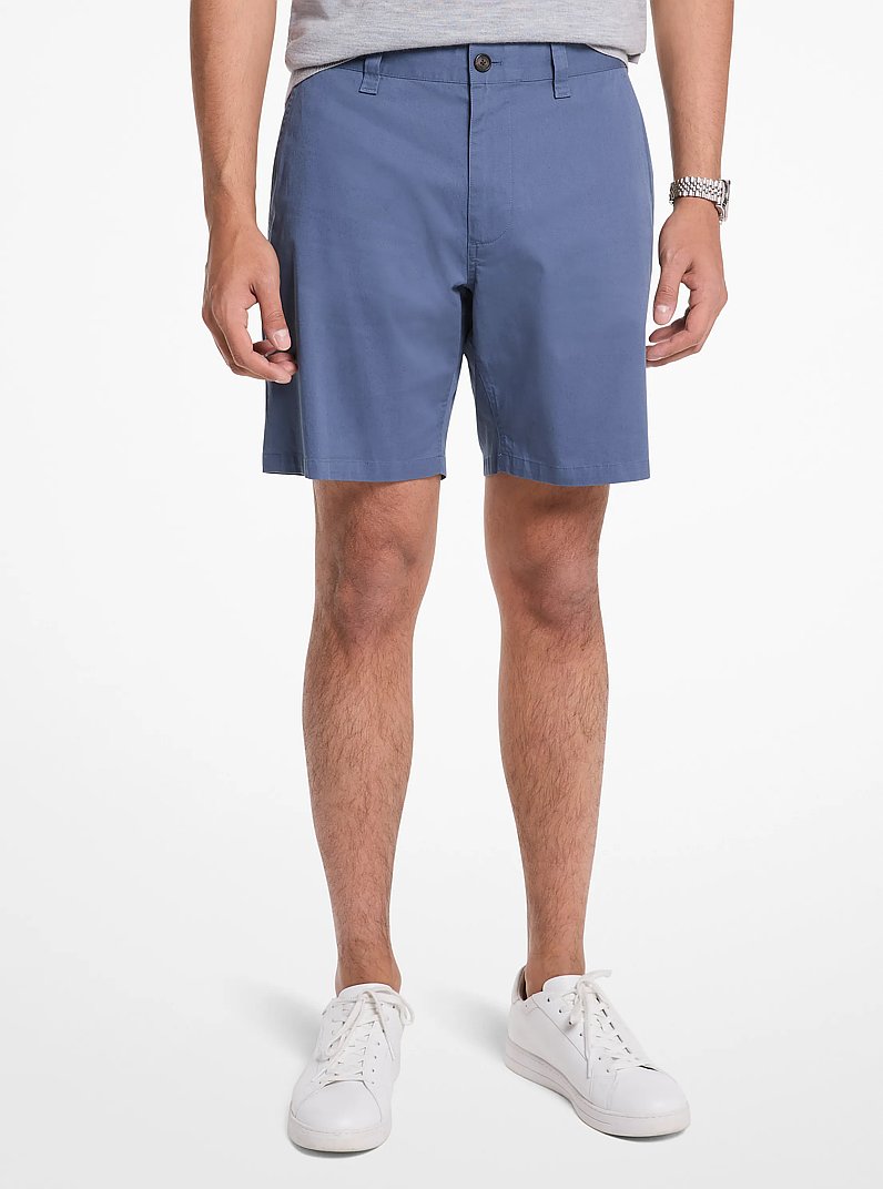 Stretch Cotton Shorts in DK CHAMBRAY | Michael Kors