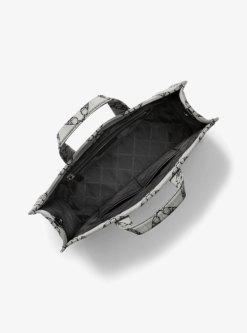 Borsa tote Gigi grande con logo jacquard Empire