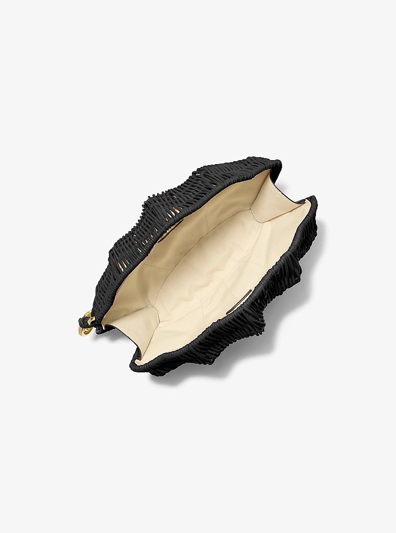 Shelly Rattan Clutch in BLACK | Michael Kors