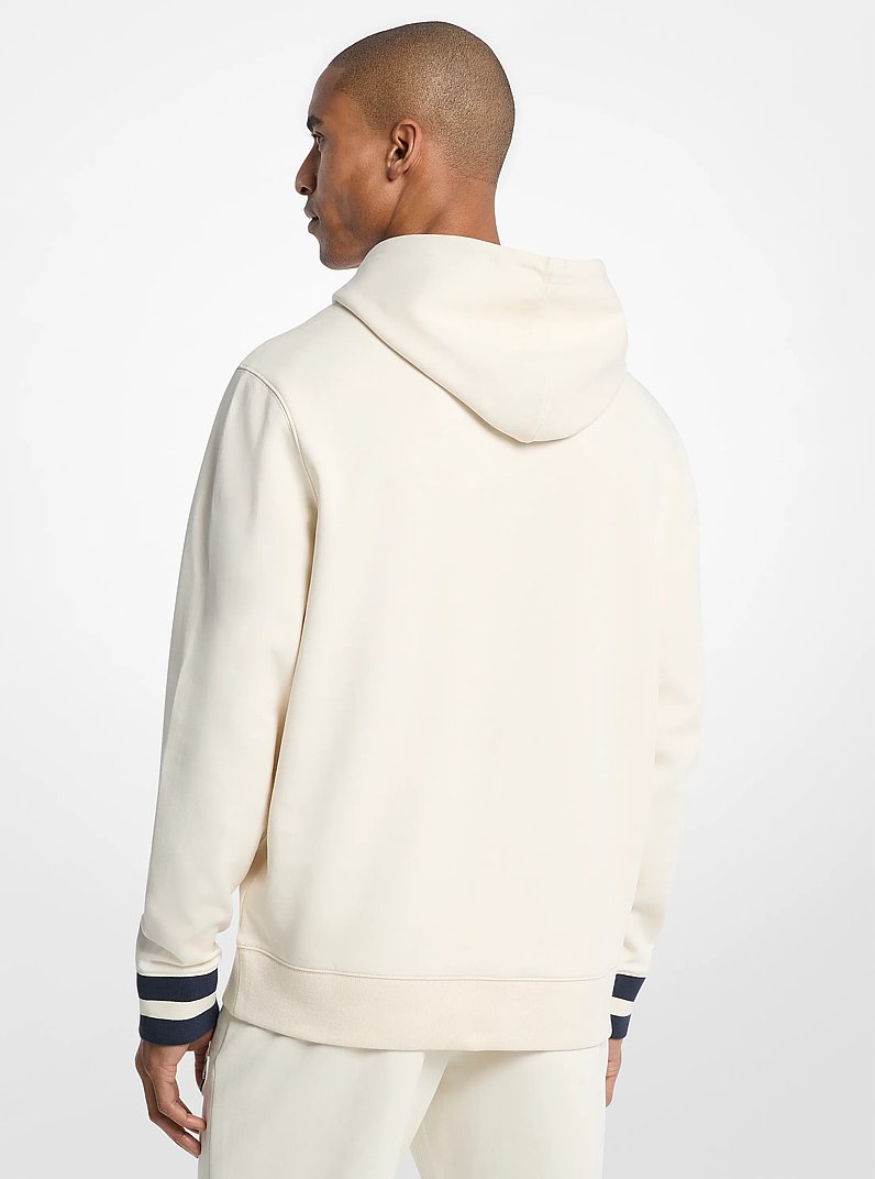 KORS Varsity Knit Cotton Blend Hoodie in BONE | Michael Kors