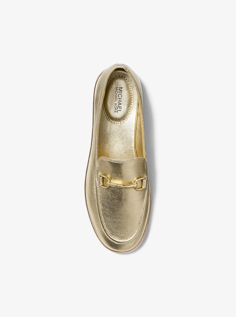 Carson Metallic Leather Loafer in PALE GOLD | Michael Kors