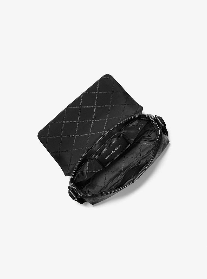 Cyrus Small Pebbled Leather Crossbody Bag in BLACK | Michael Kors