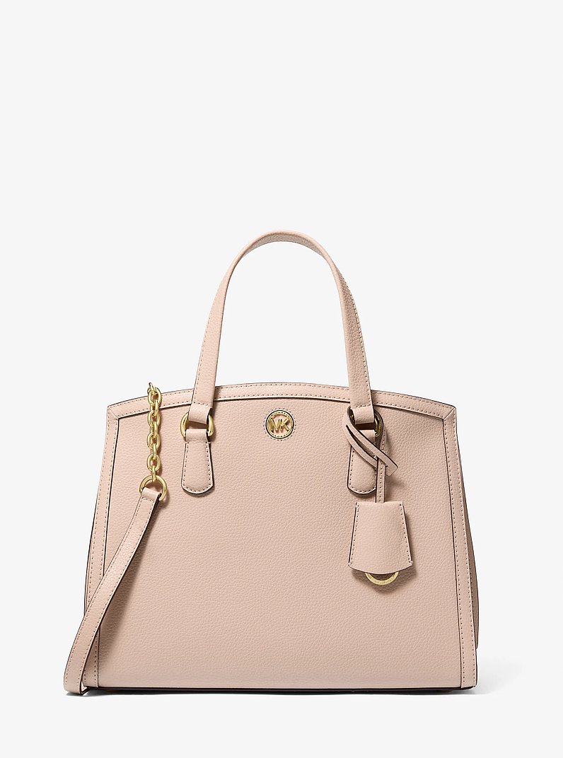 Chantal Medium Pebbled Leather Satchel in SOFT PINK | Michael Kors