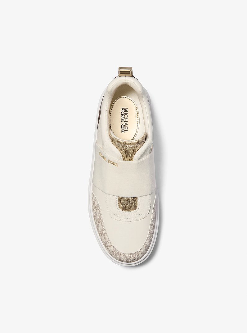 Romey Mixed Media Slip-On Platform Sneaker in CREAM MULTI | Michael Kors