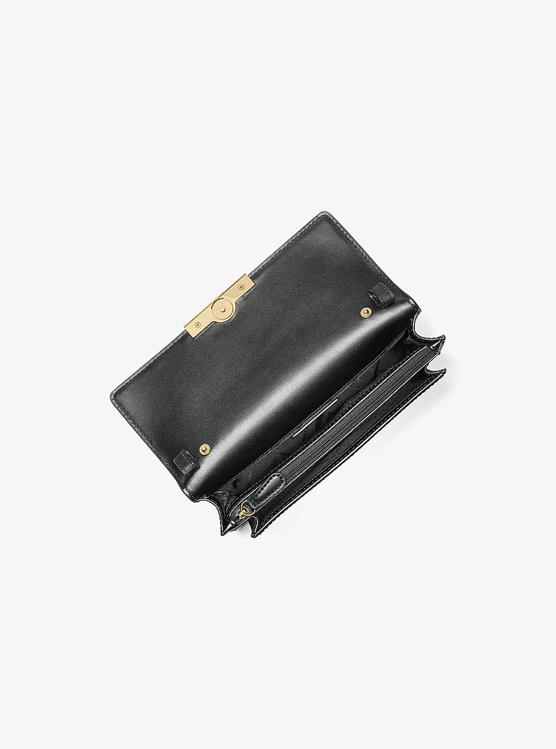 Jade Extra-Small Leather Crossbody Bag in BLACK | Michael Kors