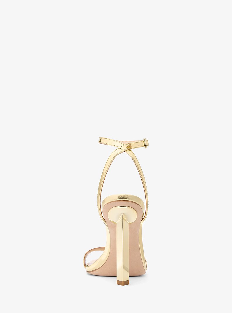Halle Specchio Leather Sandal in PALE GOLD | Michael Kors