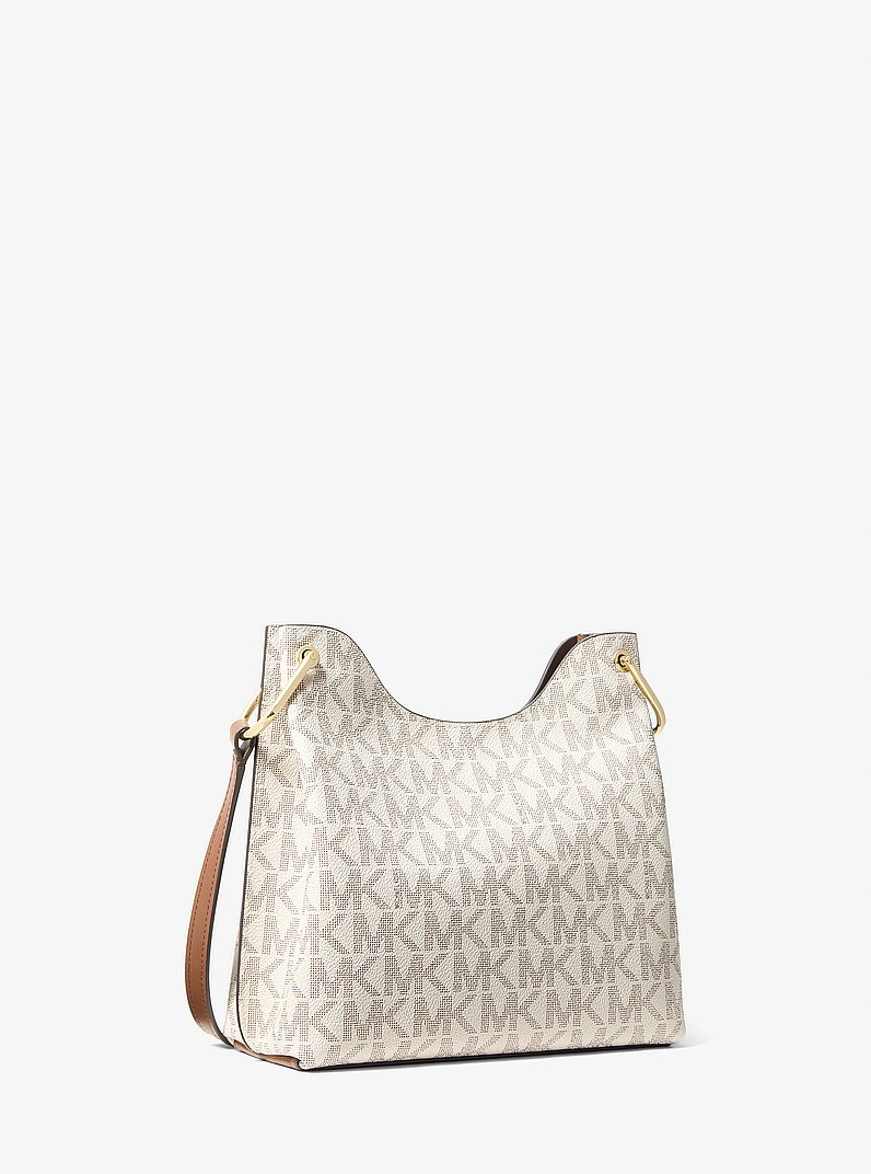 Borsa messenger Joan grande con logo in VANIGLIA/CUOIO | Michael Kors