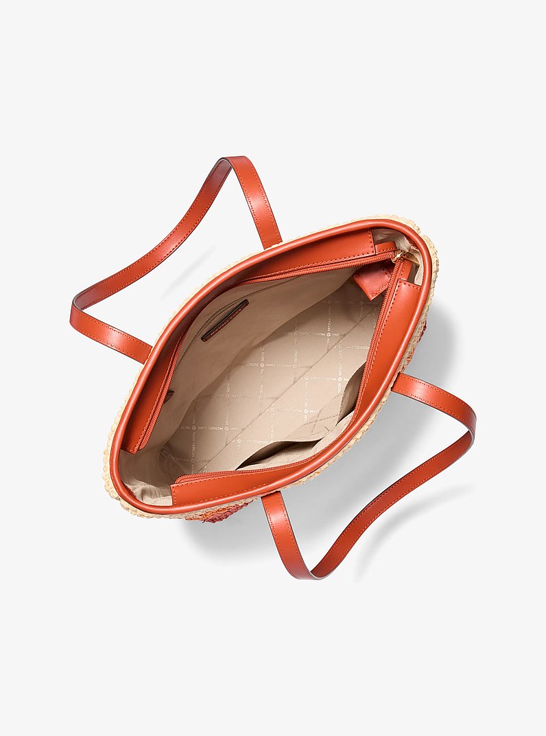 The Michael Ombr&eacute; Straw Tote Bag in RED CLAY | Michael Kors
