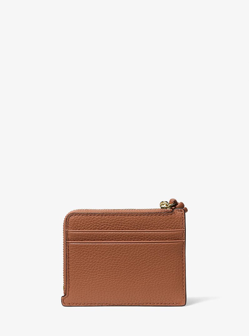 Jet Set Small Pebbled Leather Card Case Wristlet in LUGGAGE | Michael Kors