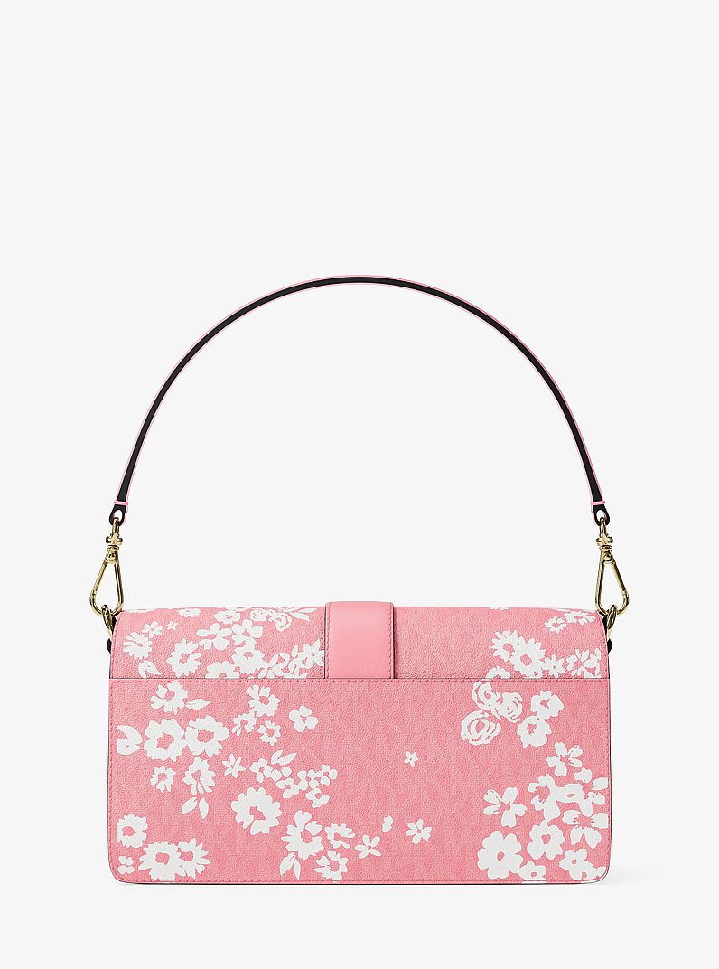 Sac &agrave; &eacute;paule convertible Greenwich de taille moyenne &agrave; imprim&eacute; &agrave; logo Signature in &OElig;ILLET | Michael Kors