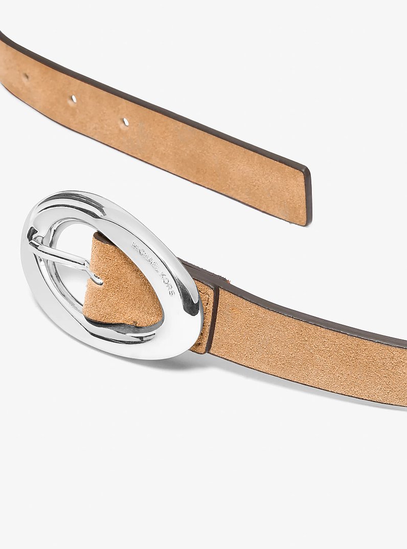 Ceinture en daim &agrave; boucle ovale in CACAHU&Egrave;TE | Michael Kors