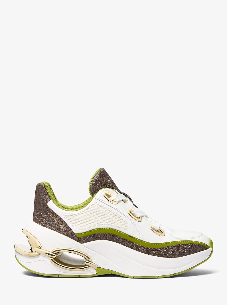 Toni Mixed-Media Trainer in MEADOW GREEN | Michael Kors