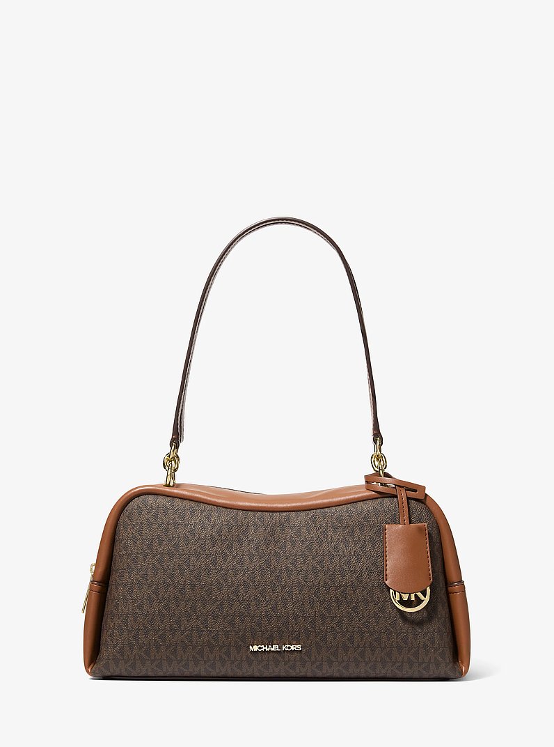 Cecily Medium Signature Logo Shoulder Bag in BROWN | Michael Kors