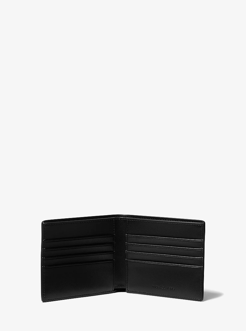 Hudson Pebbled Leather Slim Billfold Wallet in LUGGAGE | Michael Kors