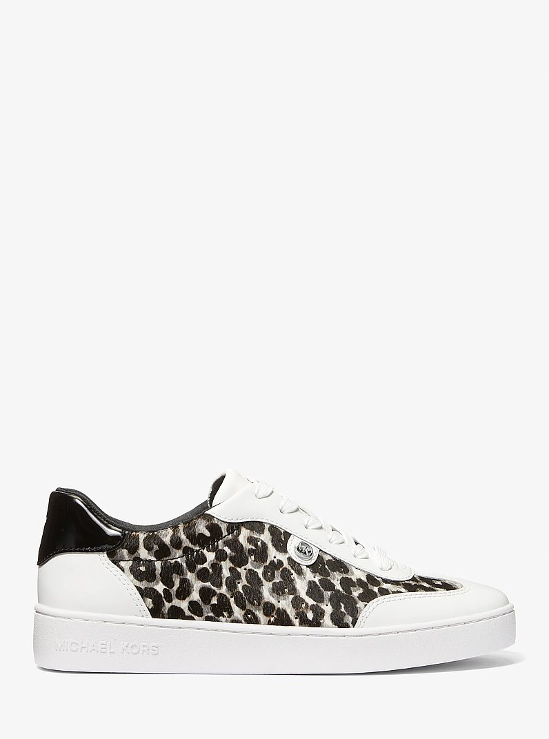 Scotty Leopard Print Calf Hair Sneaker in BLACK COMBO | Michael Kors