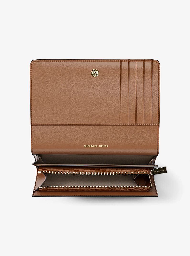 Brieftasche Jet Set Large aus gekrispeltem Leder in LUGGAGE | Michael Kors