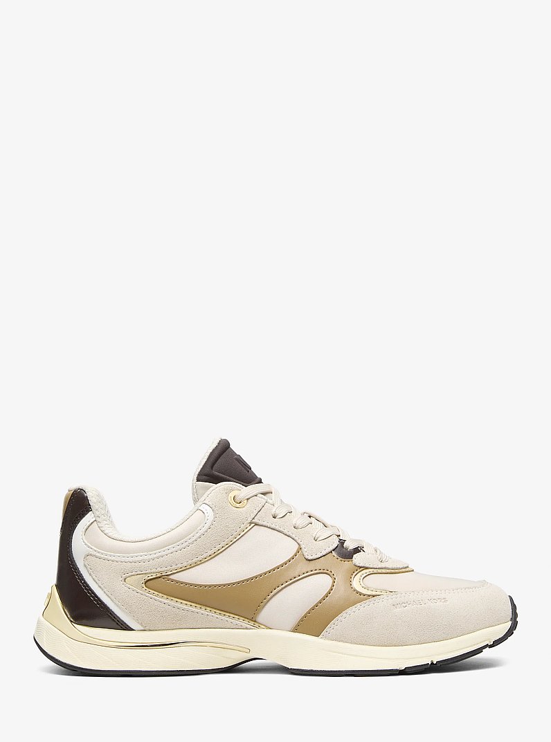 Riley Mixed-Media Trainer in HUSK MULTI | Michael Kors