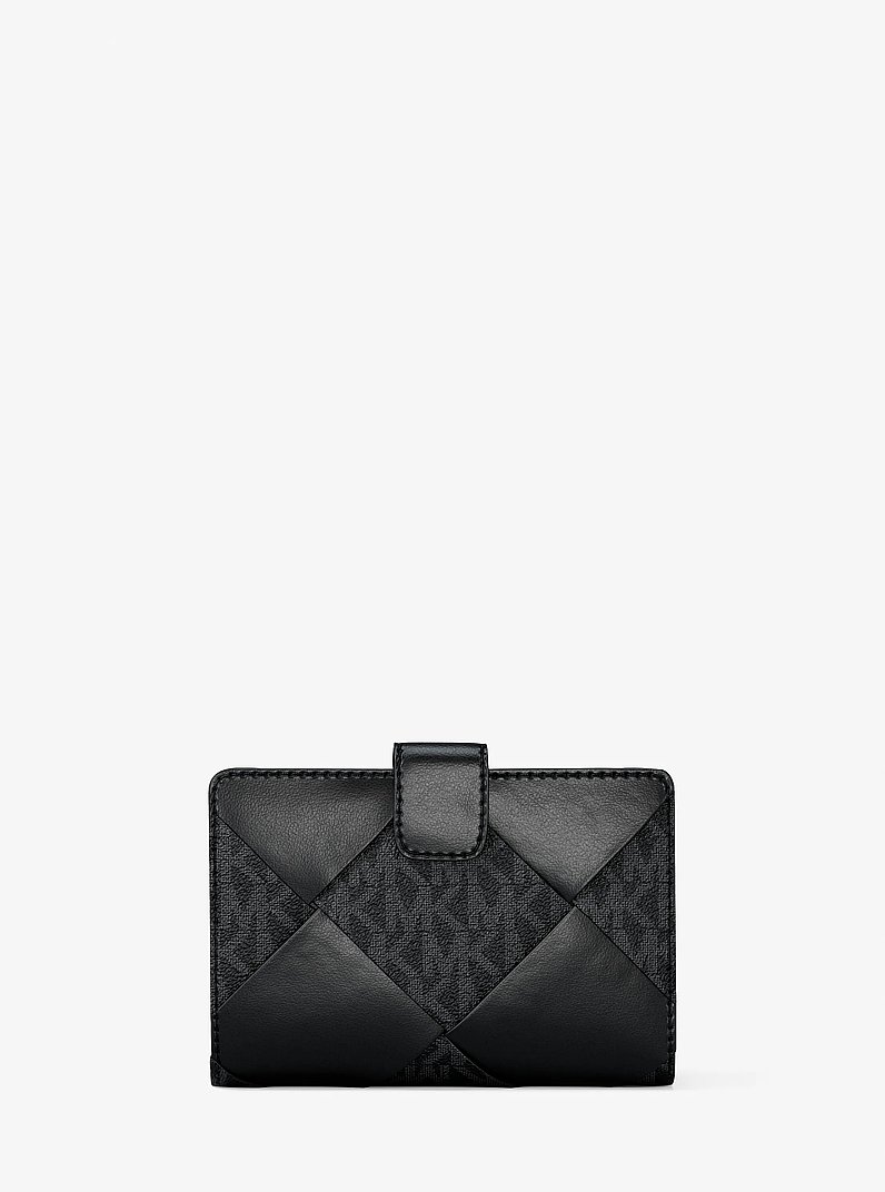 Portafoglio Jet Set Travel medio con stampa logo in NERO | Michael Kors