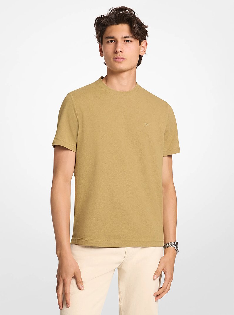 Cotton Piqu&eacute; T-Shirt in OREGANO | Michael Kors