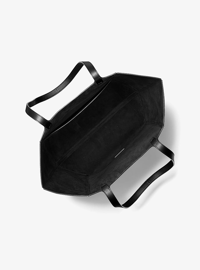 Jordi Large Leather Tote Bag in BLACK | Michael Kors