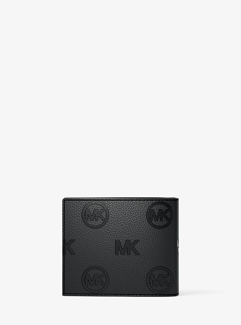 Cooper Logo Debossed Billfold Wallet With Passcase in BLACK | Michael Kors