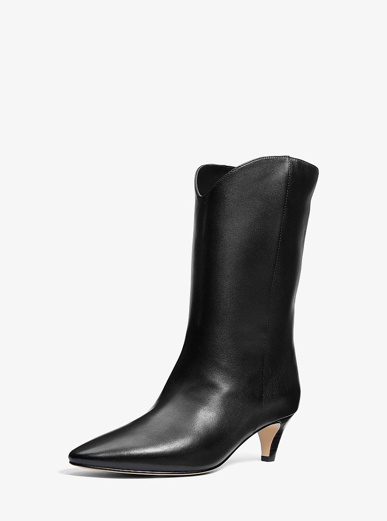 Daniela Leather Boot in BLACK | Michael Kors