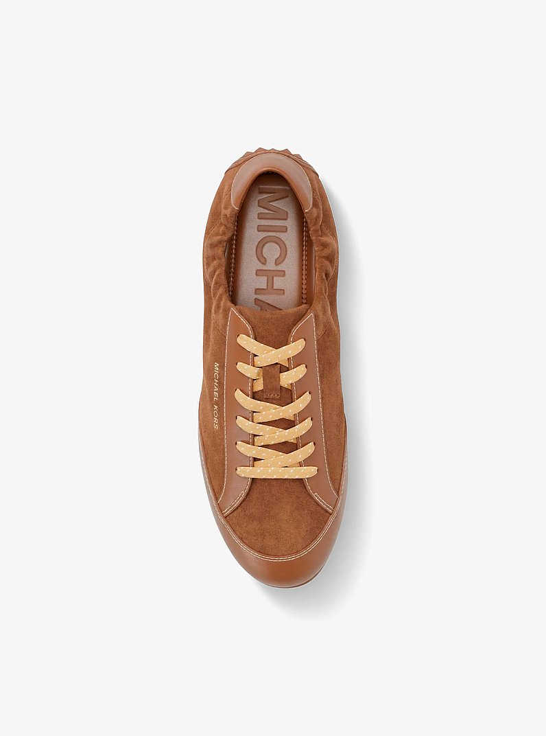 Susie Suede and Leather Trainer in LUGGAGE | Michael Kors