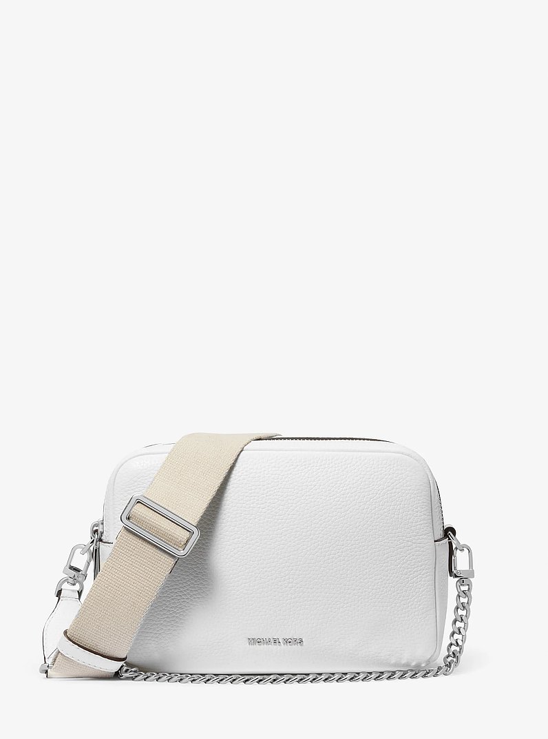Bryant Medium Pebbled Leather Camera Crossbody Bag in OPTIC WHITE | Michael Kors