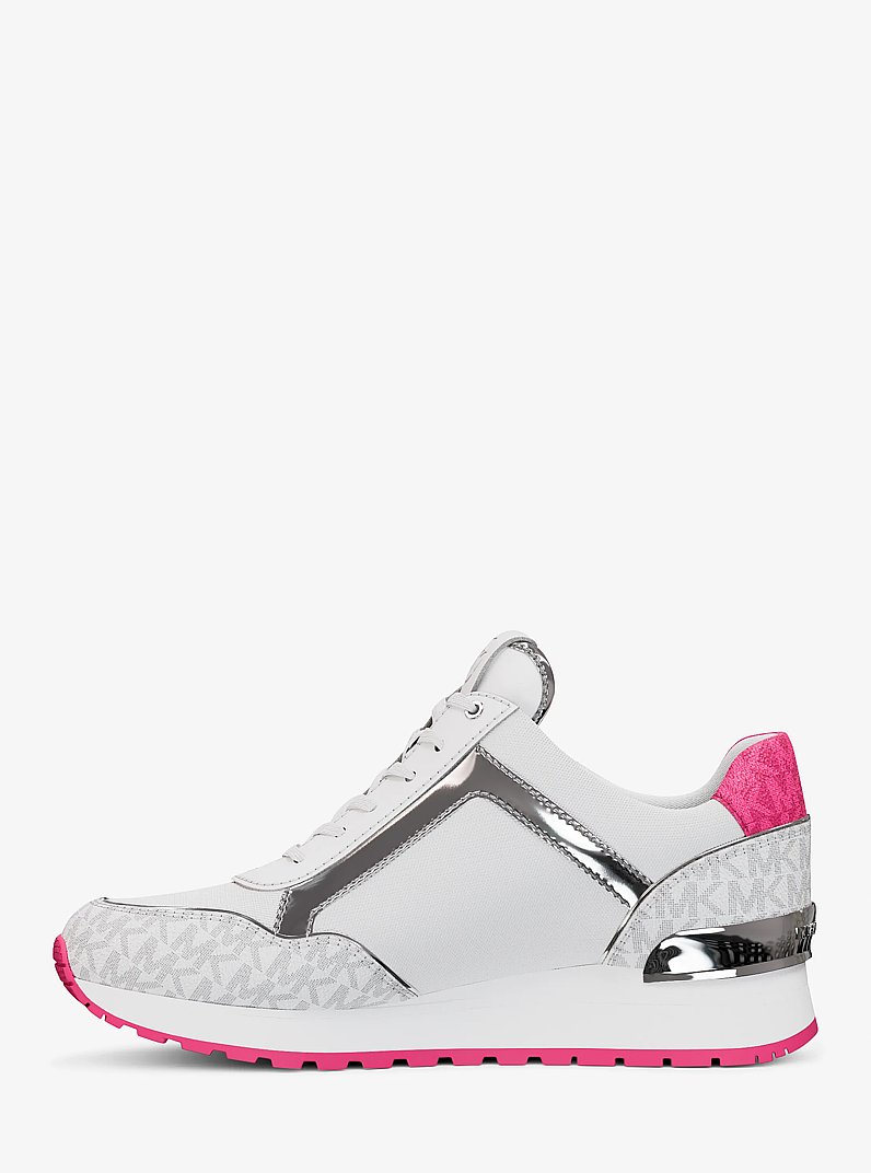 Maddy Two-Tone Logo Trainer in DRAGONFRUIT | Michael Kors